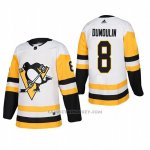 Camiseta Hockey Hombre Pittsburgh Penguins 8 Brian Dumoulin Away Autentico Jugador Blanco