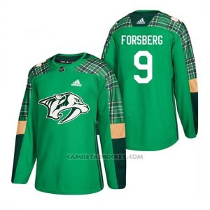 Camiseta Nashville Predators Filip Forsberg 2018 St. Patrick's Day Verde