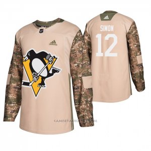 Camiseta Hockey Pittsburgh Penguins Dominik Simon Veterans Day Camuflaje