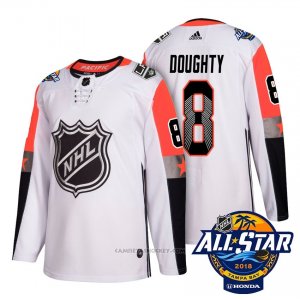 Camiseta Hockey Hombre Los Angeles Kings 8 Drew Doughty Blanco 2018 All Star Autentico