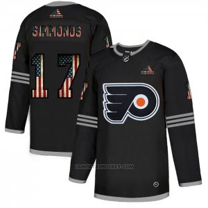 Camiseta Hockey Philadelphia Flyers Wayne Simmonds 2020 USA Flag Negro