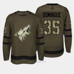 Camiseta Hockey Hombre Arizona Coyotes 35 Arizona Louis Domingue Verde Salute To Service