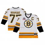 Camiseta Hockey Boston Bruins Ray Bourque Mitchell & Ness Captain Patch 1989-90 Blue Line Blanco