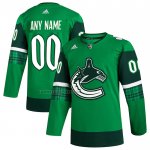 Camiseta Hockey Vancouver Canucks 2023 St. Patrick's Day Autentico Personalizada Verde