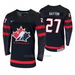 Camiseta Hockey Canada Barrett Hayton 2020 IIHF World Junior Championship Negro