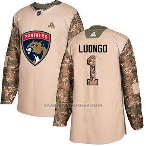 Camiseta Hockey Hombre Florida Panthers 1 Roberto Luongo Camo Autentico 2017 Veterans Day Stitched