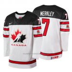 Camiseta Canada Team Ryan Merkley 2018 Iihf World Championship Jugador Blanco