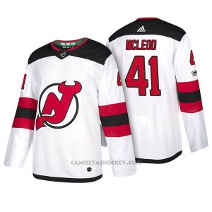 Camiseta Hockey Hombre New Jersey Devils 41 Michael Mcleod 2018 Blanco