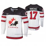 Camiseta Hockey Canada Connor Mcmichael 2020 IIHF World Junior Championship Blanco