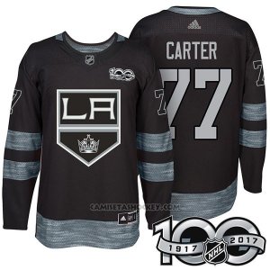 Camiseta Hockey Hombre Los Angeles Kings 77 Jeff Carter 2017 Centennial Limited Negro