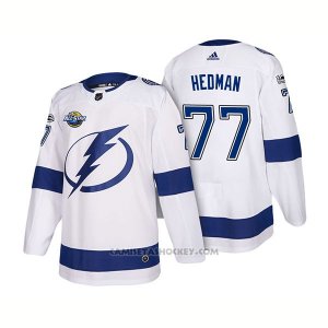 Camiseta Hockey Hombre Tampa Bay Lightning 77 Victor Hedman 2018 Blanco