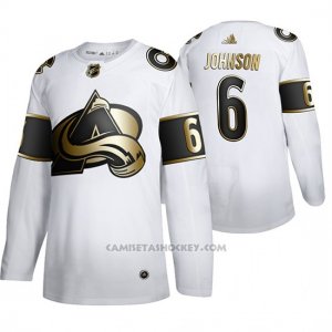 Camiseta Hockey Colorado Avalanche Erik Johnson Golden Edition Limited Blanco