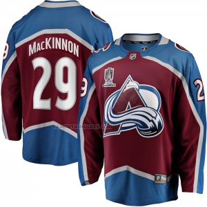 Camiseta Hockey Colorado Avalanche Nathan MacKinnon 2022 Stanley Cup Champions Breakaway Rojo