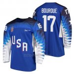 Camiseta USA Team Hockey 2018 Olympic Chris Bourque Blue 2018 Olympic