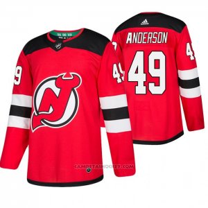 Camiseta Hockey New Jersey Devils Joey Anderson Primera Autentico Rojo