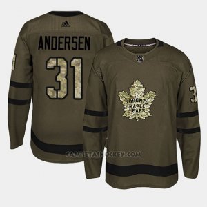 Camiseta Toronto Maple Leafs Frederik Andersen Camo Salute To Service