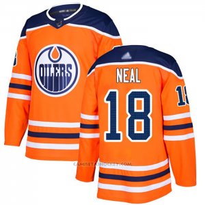 Camiseta Hockey Edmonton Oilers 18 James Neal Primera Autentico Naranja