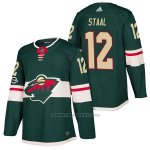 Camiseta Hockey Hombre Autentico Minnesota Wild 12 Eric Staal Home 2018 Verde