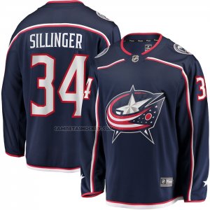 Camiseta Hockey Columbus Blue Jackets Cole Sillinger Primera Breakaway Azul