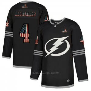 Camiseta Hockey Tampa Bay Lightning Vincent Lecavalier 2020 USA Flag Negro