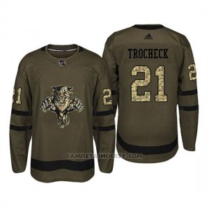Camiseta Florida Panthers 21 Vincent Trocheck Camo Salute To Service