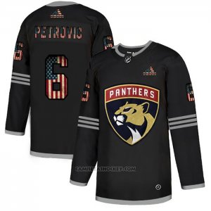 Camiseta Hockey Florida Panthers Alex Petrovic 2020 USA Flag Negro