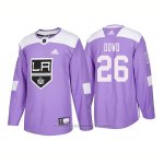 Camiseta Hockey Hombre Autentico Los Angeles Kings 26 Nic Dowd Hockey Fights Cancer 2018 Violeta