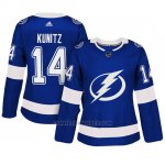 Camiseta Mujer Tampa Bay Lightning 14 Chris Kunitz Blue Adizero Jugador Home