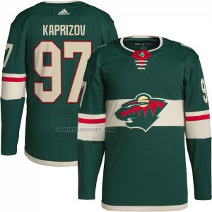 Camiseta Hockey Minnesota Wild Kirill Kaprizov Autentico Primera Verde