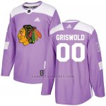 Camiseta Hockey Hombre Chicago Blackhawks Personalizada Violeta