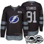 Camiseta Hockey Hombre Tampa Bay Lightning 91 Steven Stamkos 2017 Centennial Limited Negro