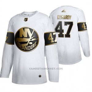 Camiseta Hockey New York Islanders Leo Komarov Golden Edition Limited Blanco