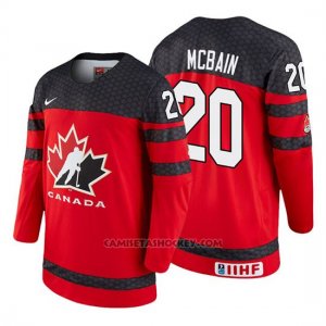 Camiseta Canada Team Jack Mcbain 2018 Iihf World Championship Jugador Rojo