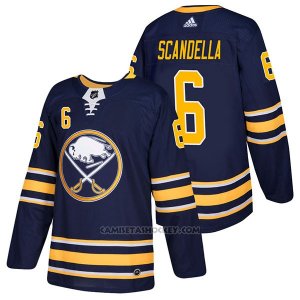 Camiseta Hockey Hombre Autentico Buffalo Sabres Marco 6 Scandella Home 2018 Azul