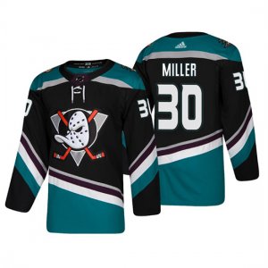 Camiseta Anaheim Ducks Ryan Miller Alternato 25th Aniversario Adidas Autentico Negro