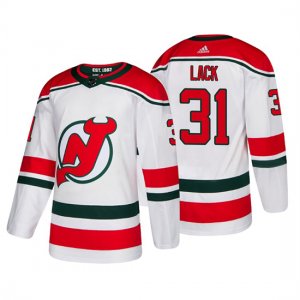 Camiseta New Jersey Devils Eddie Lack Alternato Adidas Autentico Blanco