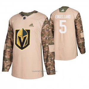 Camiseta Hockey Vegas Golden Knights Deryk Engelland Veterans Day Camuflaje