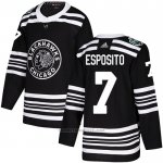 Camiseta Hockey Chicago Blackhawks 7 Phil Esposito Autentico 2019 Winter Classic Negro