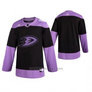 Camiseta Hockey Anaheim Ducks Fights Cancer Practice Negro