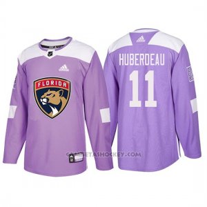 Camiseta Florida Panthers Jonathan Huberdeau Hockey Fights Cancer Violeta