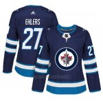 Camiseta Mujer Winnipeg Jets 27 Nikolaj Ehlers Adizero Jugador Home Azul