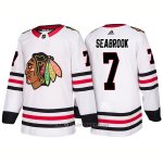 Camiseta Hockey Hombre Male Blackhawks 7 Brent Seabrook Away 2018 Blanco