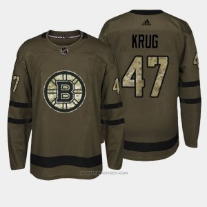 Camiseta Hockey Hombre Boston Bruins 47 Torey Krug Verde Salute To Service