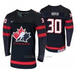 Camiseta Hockey Canada Joel Hofer 2020 IIHF World Junior Championship Negro