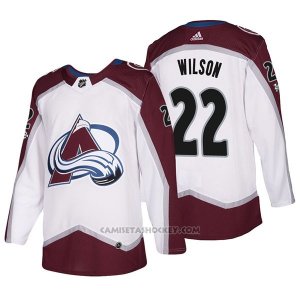 Camiseta Hockey Hombre Colorado Avalanche 22 Colin Wilson 2018 Blanco