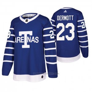 Camiseta Hockey Toronto Maple Leafs Travis Dermott Throwback Autentico Azul
