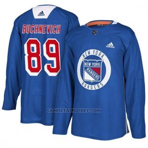 Camiseta New York Rangers Pavel Buchnevich Practice Azul