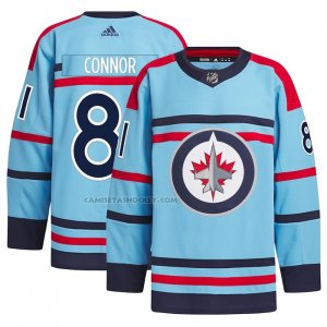 Camiseta Hockey Vegas Winnipeg Jets Kyle Connor Aniversario Primegreen Autentico Azul