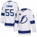 Camiseta Hockey Hombre Tampa Bay Lightning 55 Braydon Coburn Blanco 2018 Autentico Road