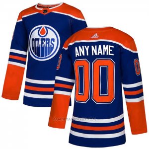 Camiseta Hockey Edmonton Oilers Alterno Autentico Personalizada Azul